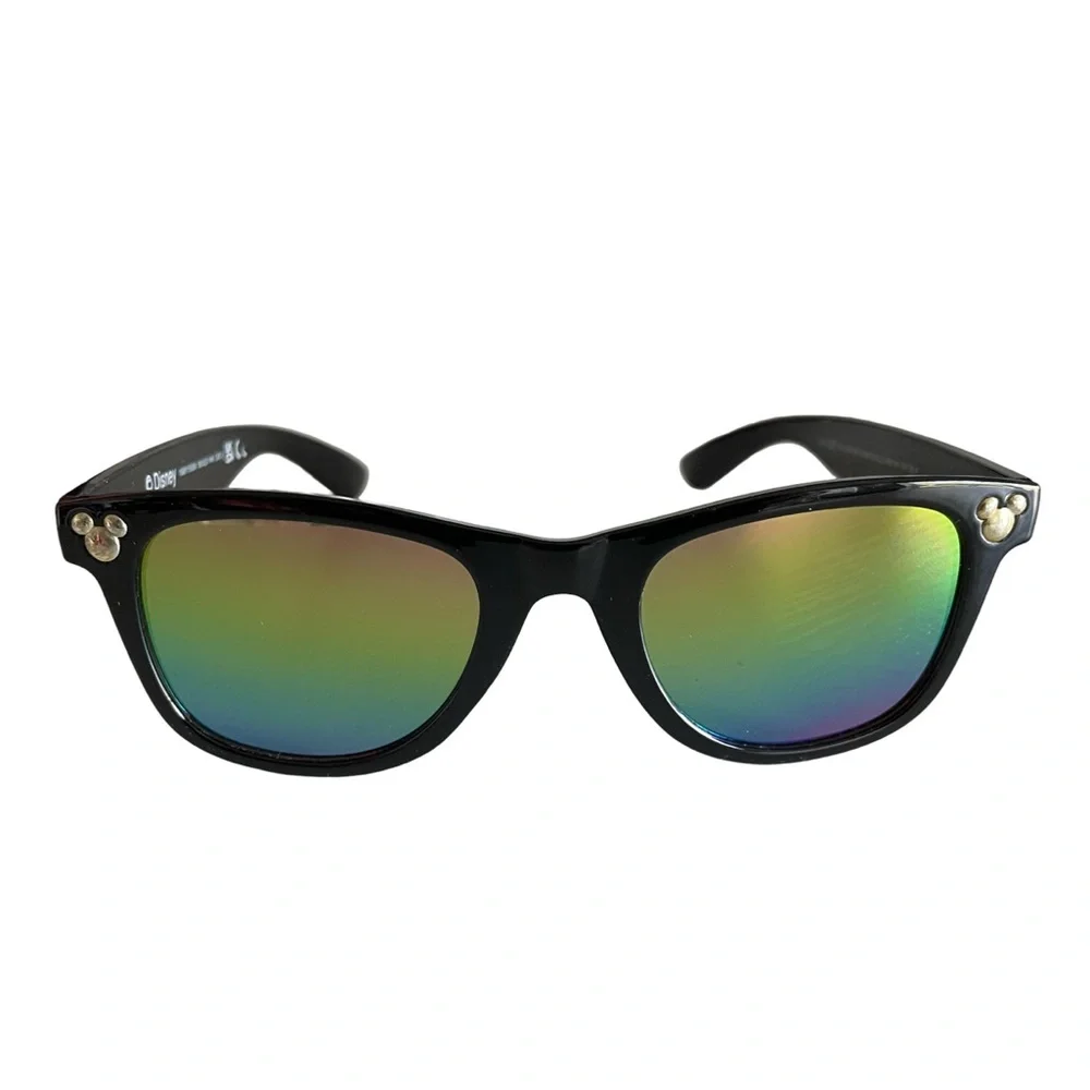 Disney Mickey Black Wayfarer Rainbow Mirror Sunglasses Adult One Size